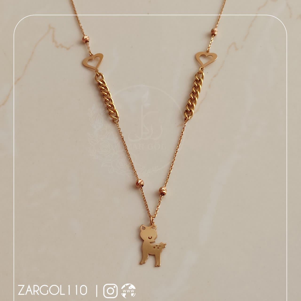 Minimalist Deer Necklace گردنبند مینیمال آهو